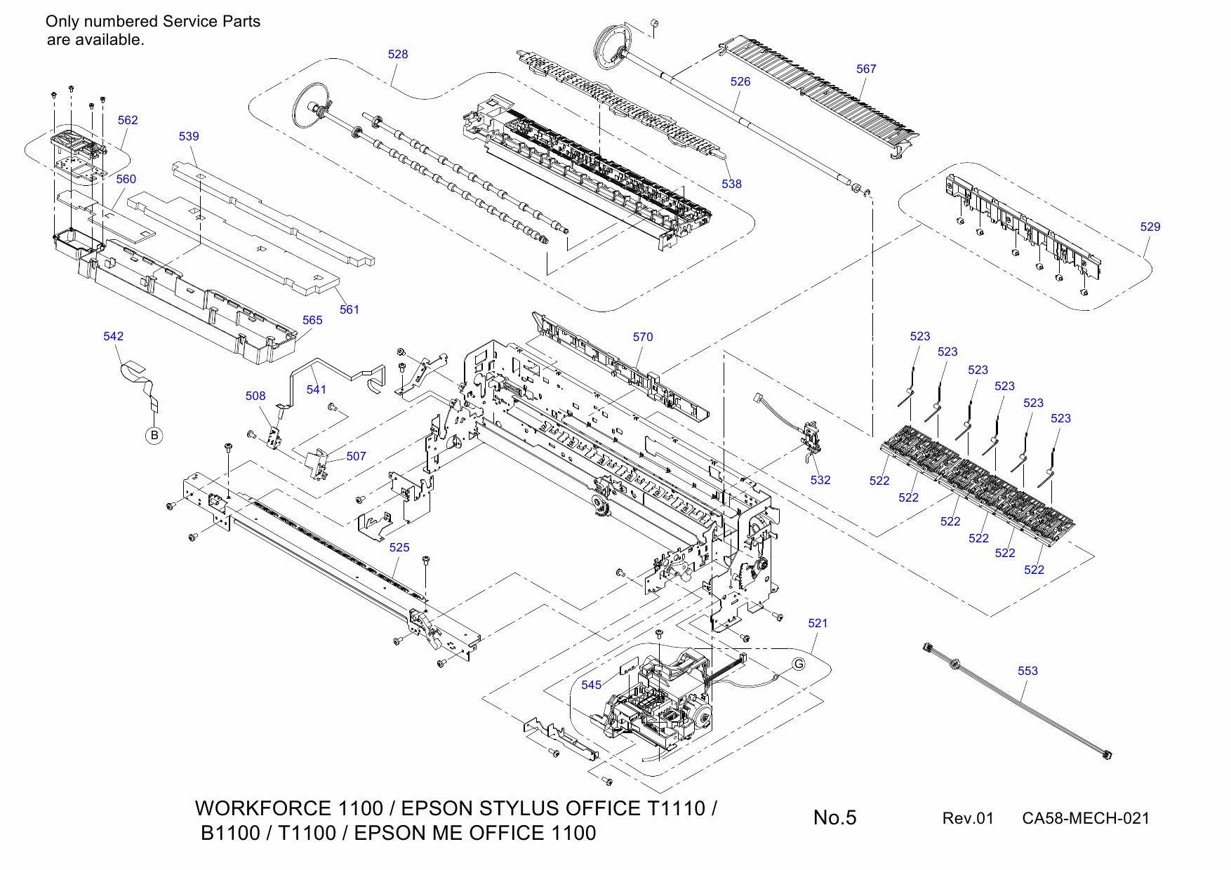 EPSON StylusOffice T1110 T1100 B1100 MEOffice-1100 Parts Manual-6